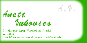 anett vukovics business card